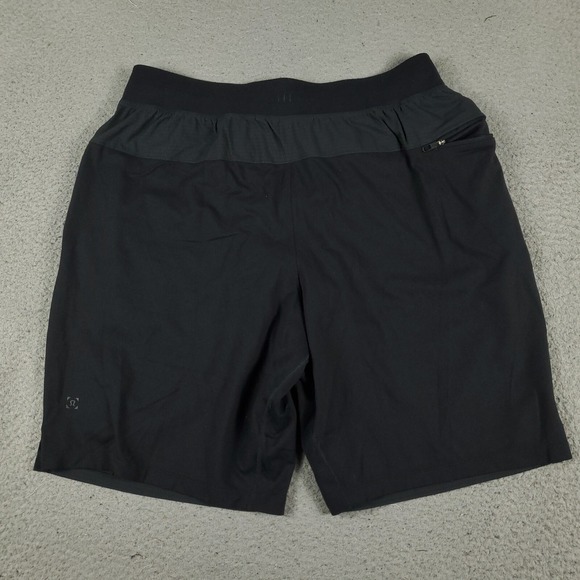 Lululemon X Peloton Shorts Mens Large Black Lace Tie Stretch Athletic - Picture 6 of 9